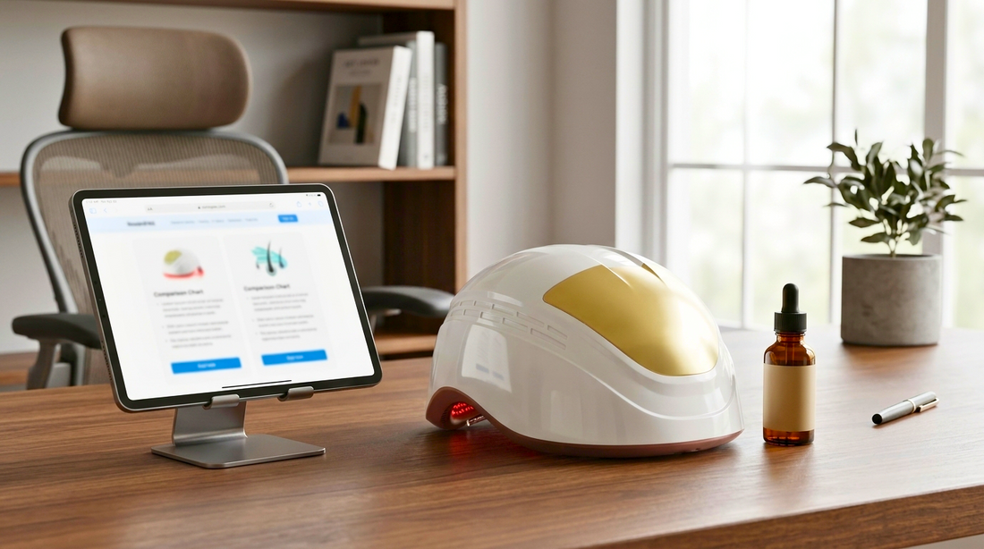 Laser Hair Growth Helmet vs Minoxidil: Understanding Two Different Hair Wellness Approaches
