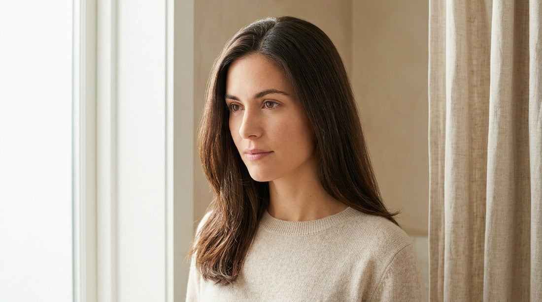 Scalp visibility and hair appearance under bright overhead lighting