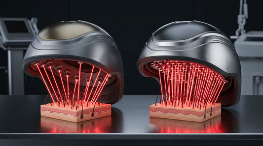 Folivia X Elite and Folivia X Pro laser hair growth devices side by side