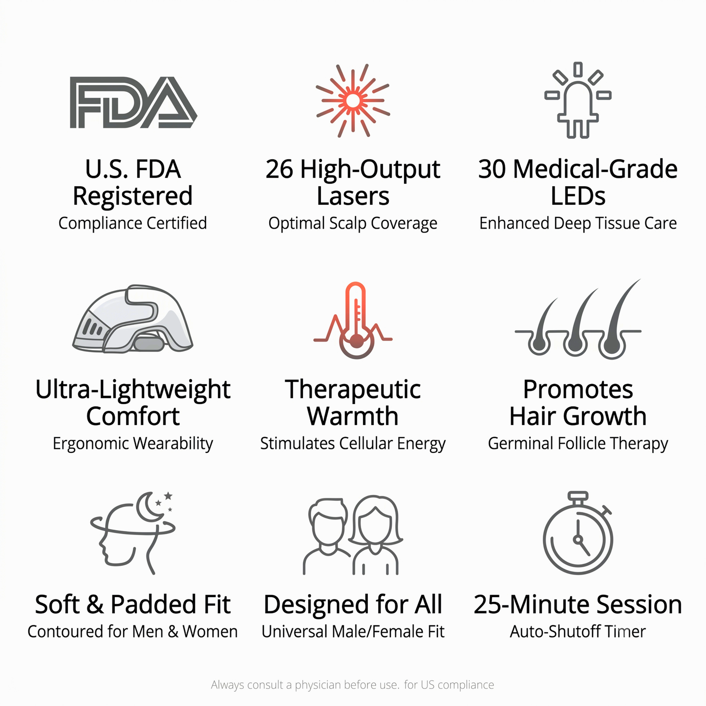 Folivia X Essential™ Hair Growth System – FDA-Cleared Laser Technology